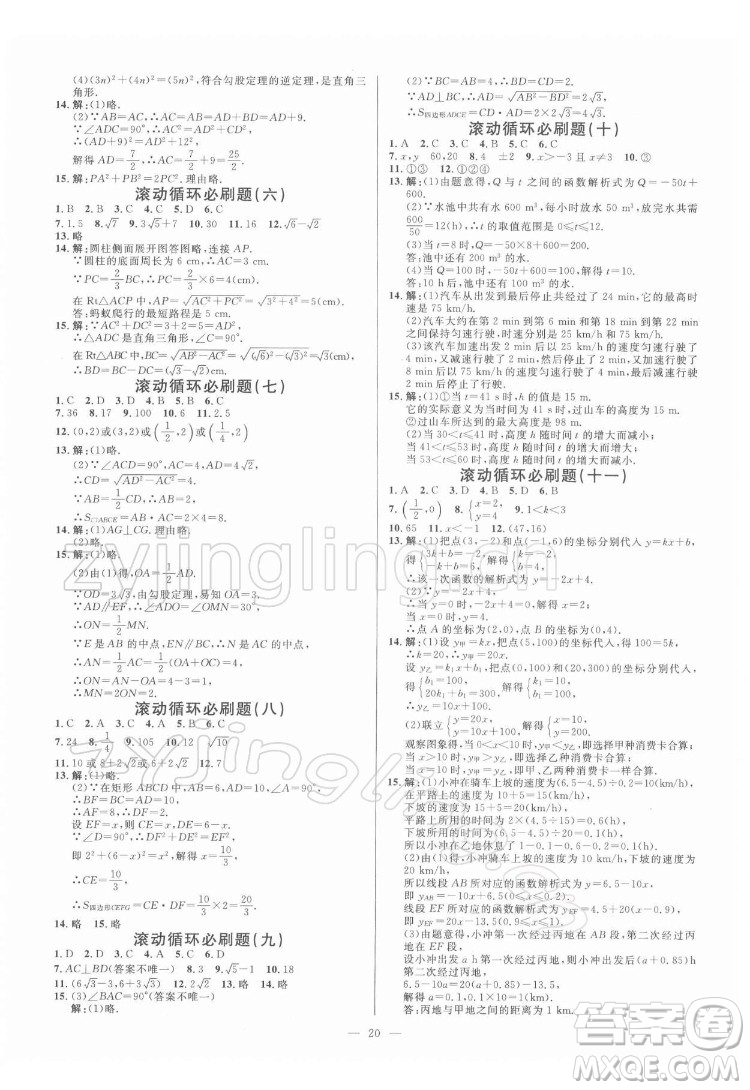 光明日?qǐng)?bào)出版社2022全效學(xué)習(xí)數(shù)學(xué)八年級(jí)下冊(cè)RJ人教版精華版答案