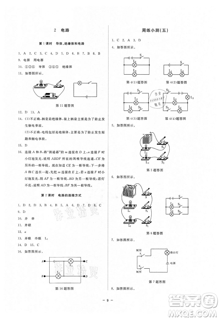 光明日報出版社2022全效學(xué)習(xí)科學(xué)八年級下冊HS華師版精華版答案