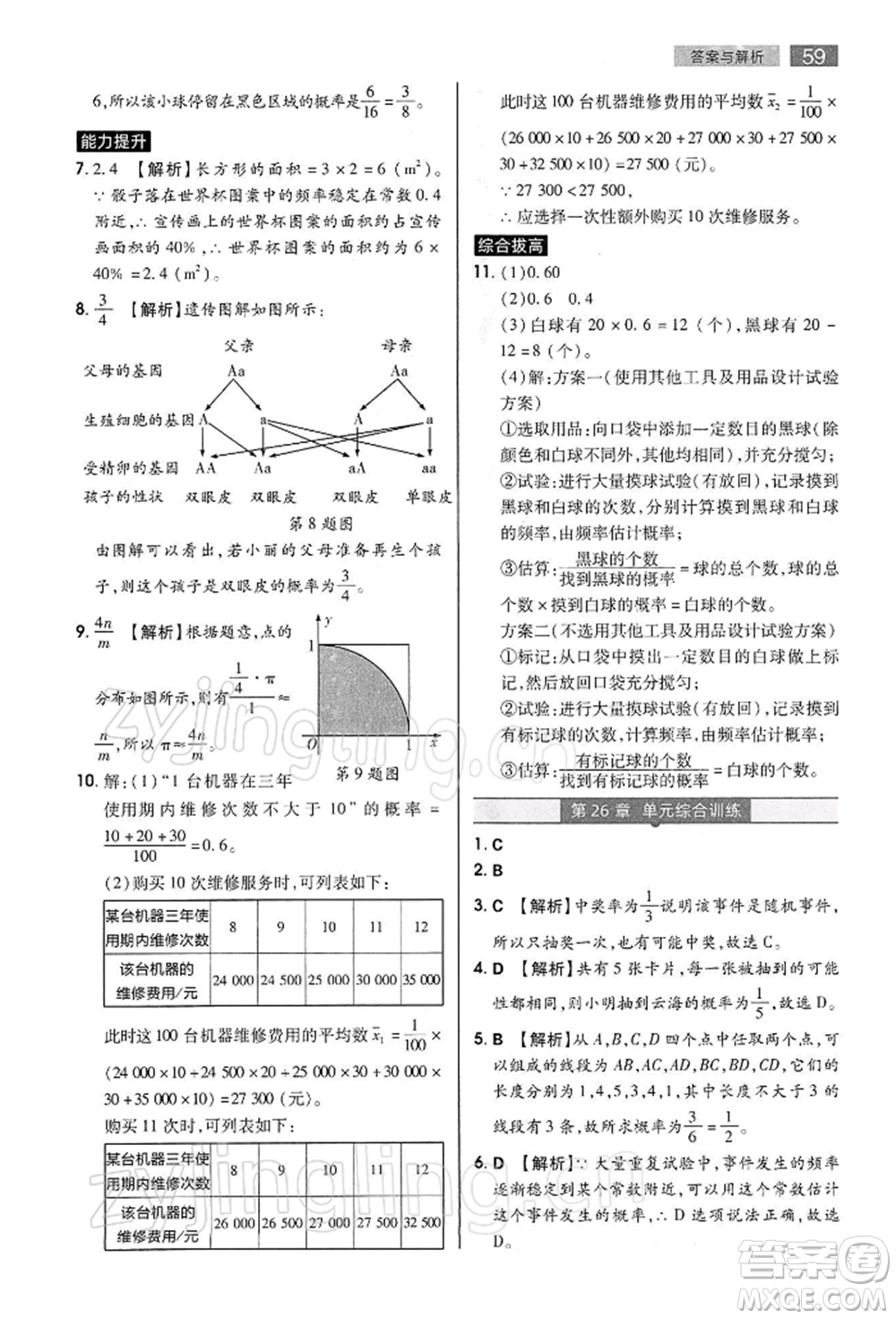陜西師范大學(xué)出版總社有限公司2022教材完全解讀九年級(jí)下冊(cè)數(shù)學(xué)滬科版參考答案