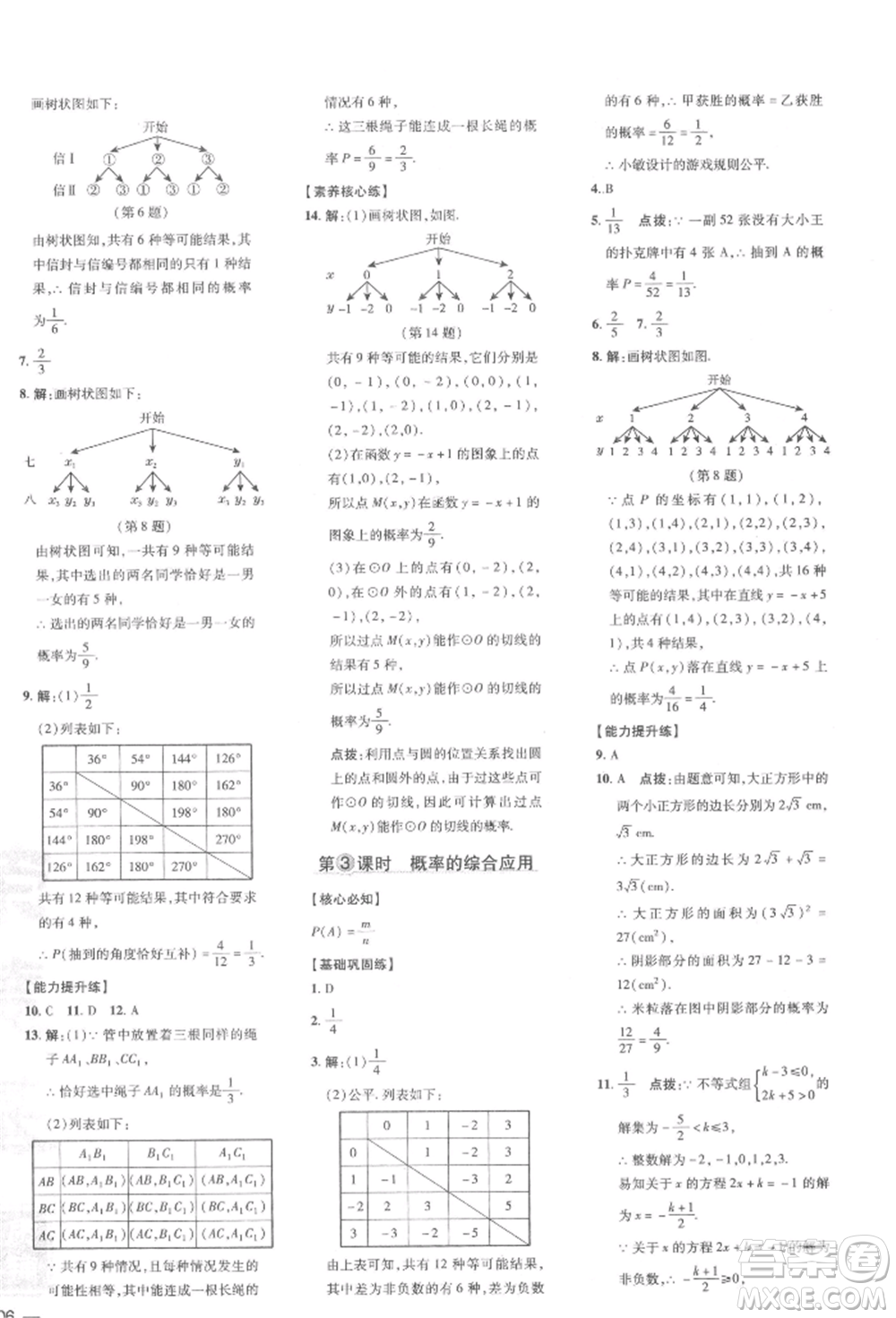 吉林教育出版社2022點(diǎn)撥訓(xùn)練課時(shí)作業(yè)本九年級(jí)下冊數(shù)學(xué)滬科版安徽適用參考答案