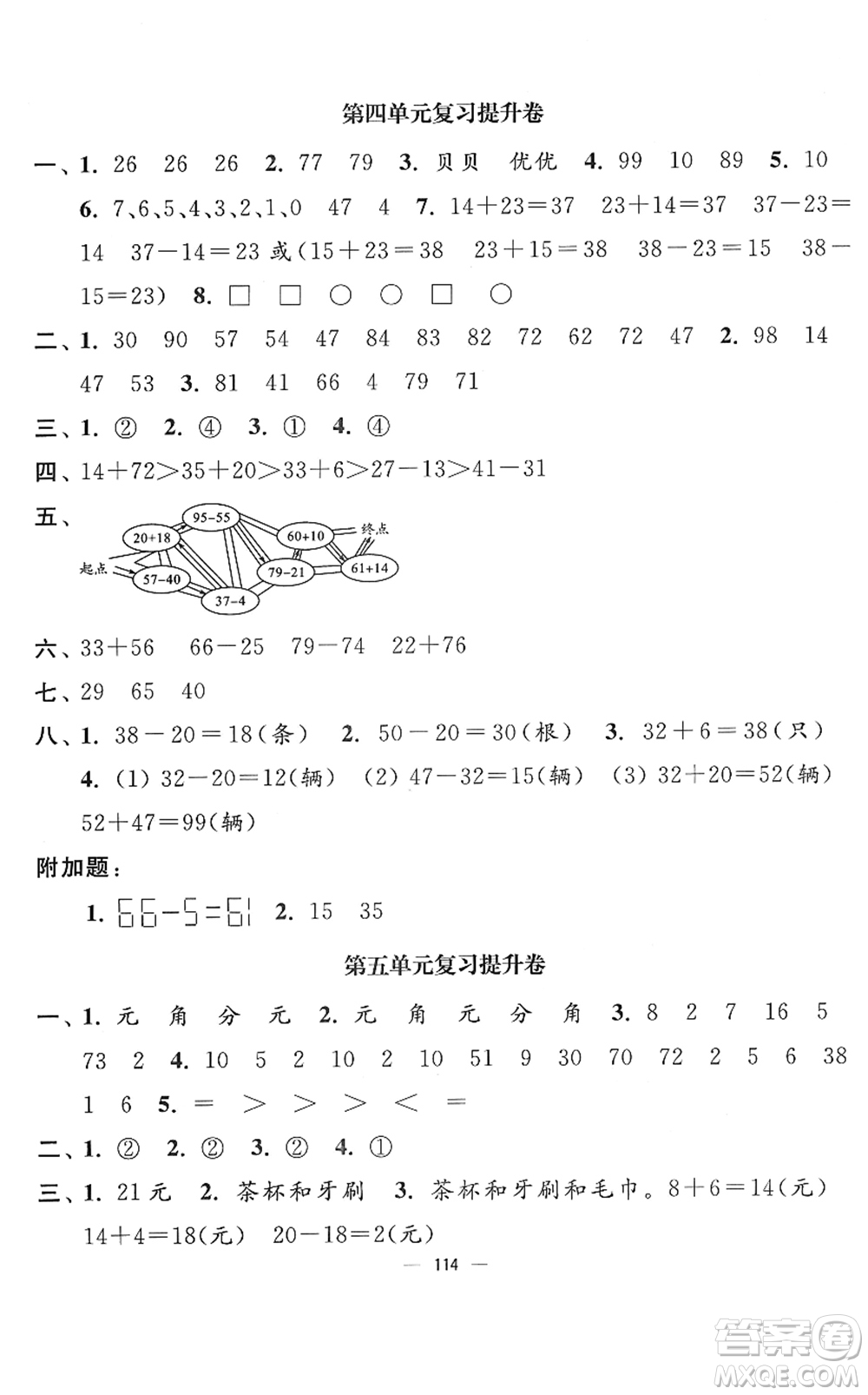 延邊大學(xué)出版社2022江蘇好卷一年級數(shù)學(xué)下冊蘇教版答案