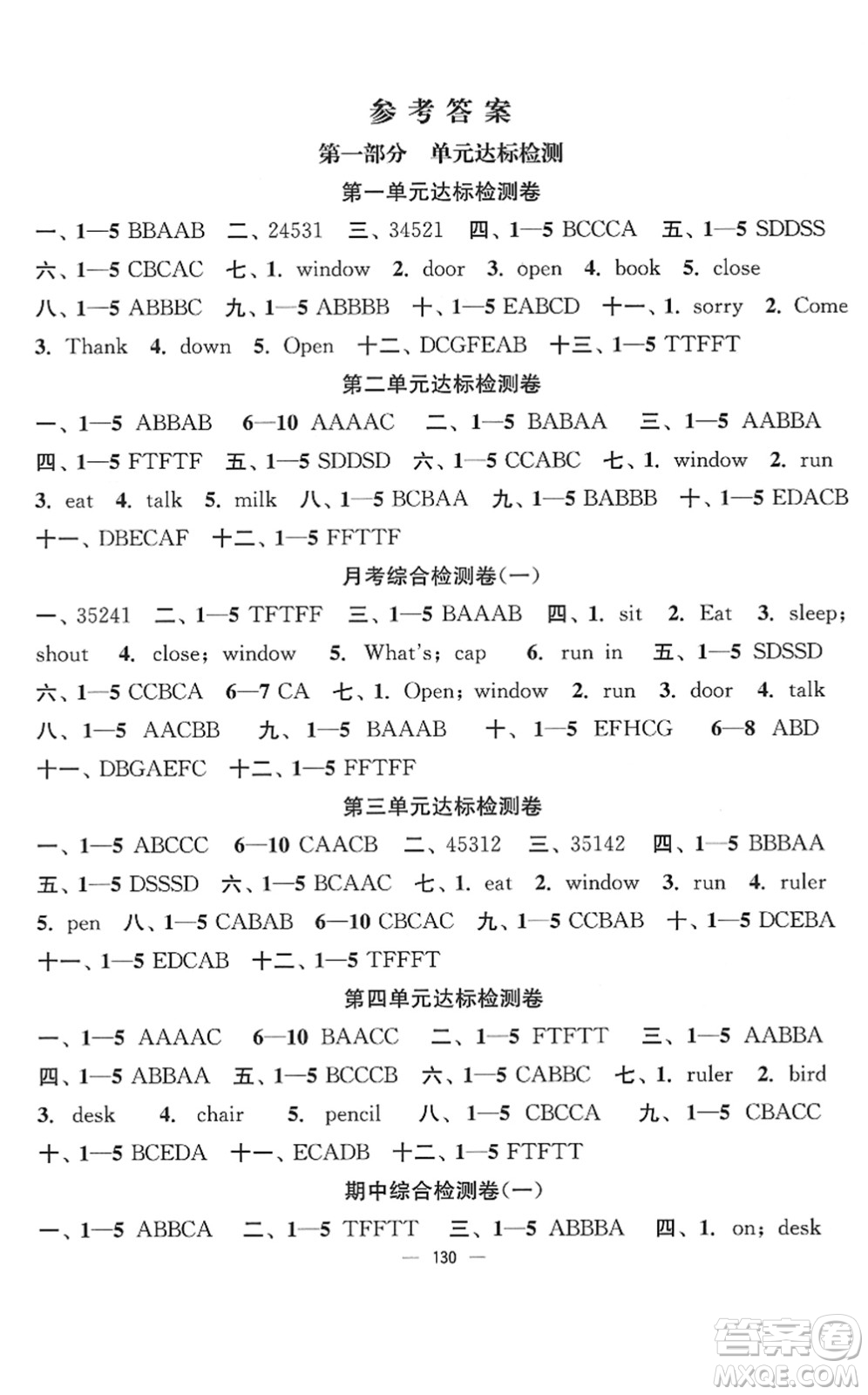延邊大學出版社2022江蘇好卷三年級英語下冊譯林版答案