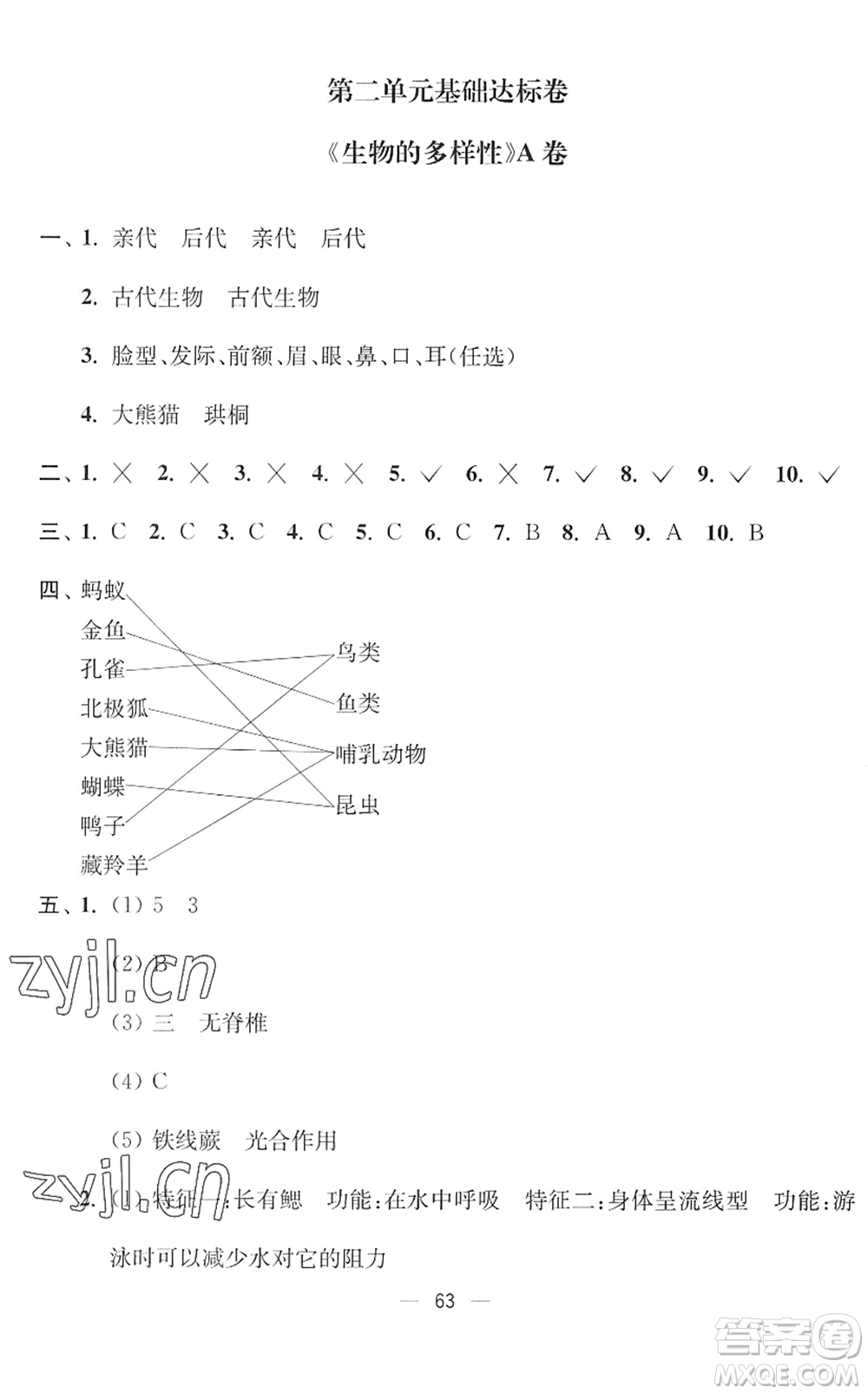 延邊大學出版社2022江蘇好卷六年級科學下冊教科版答案