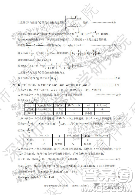 2022年深圳市高三年級第二次調(diào)研考試數(shù)學(xué)試題及答案