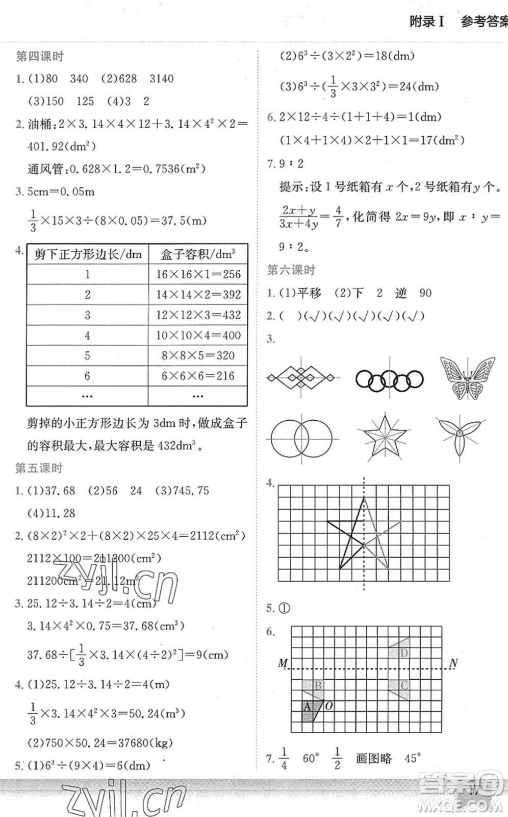 龍門書局2022黃岡小狀元作業(yè)本六年級數(shù)學(xué)下冊BS北師版答案