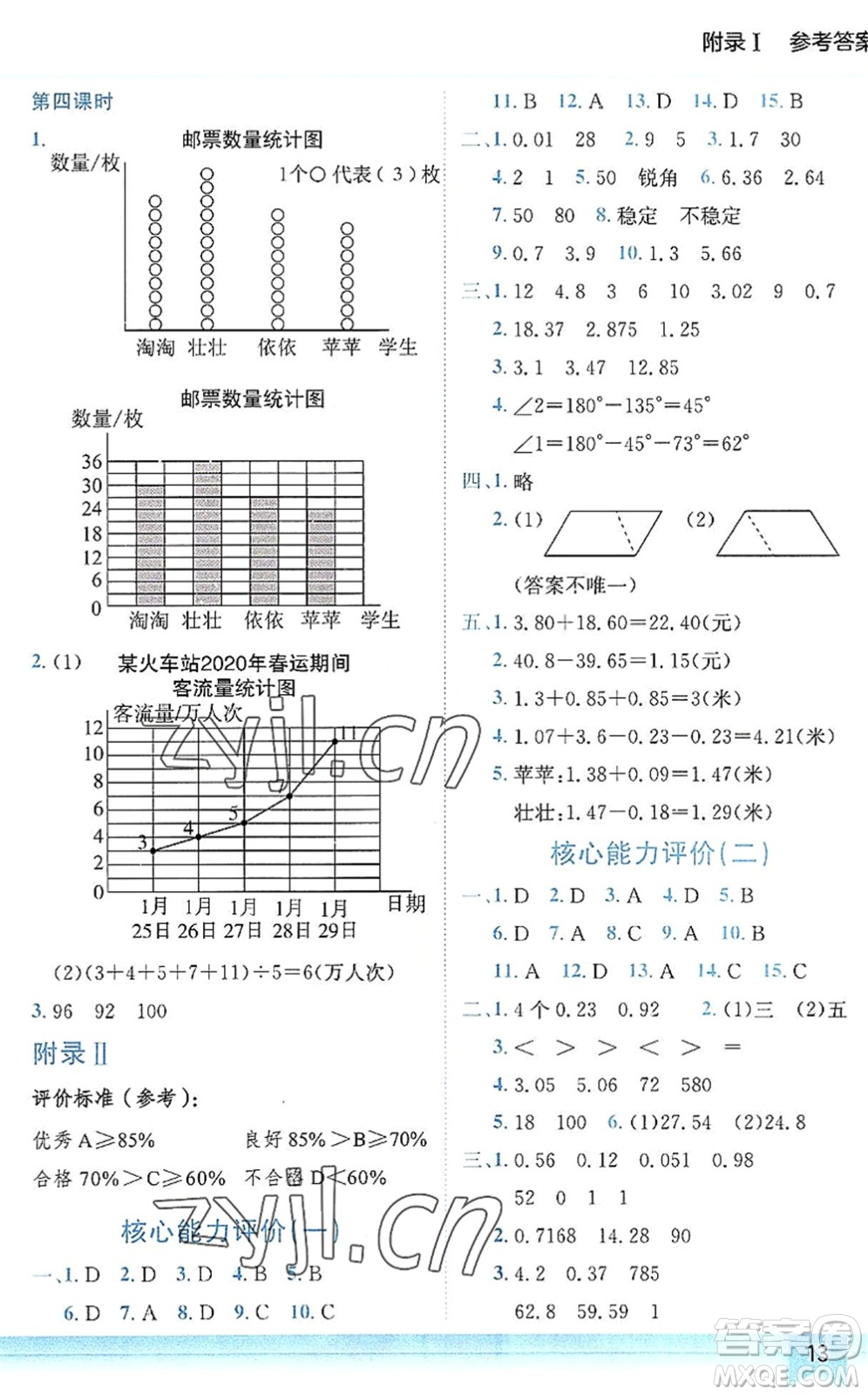 龍門書局2022黃岡小狀元作業(yè)本四年級(jí)數(shù)學(xué)下冊BS北師版答案
