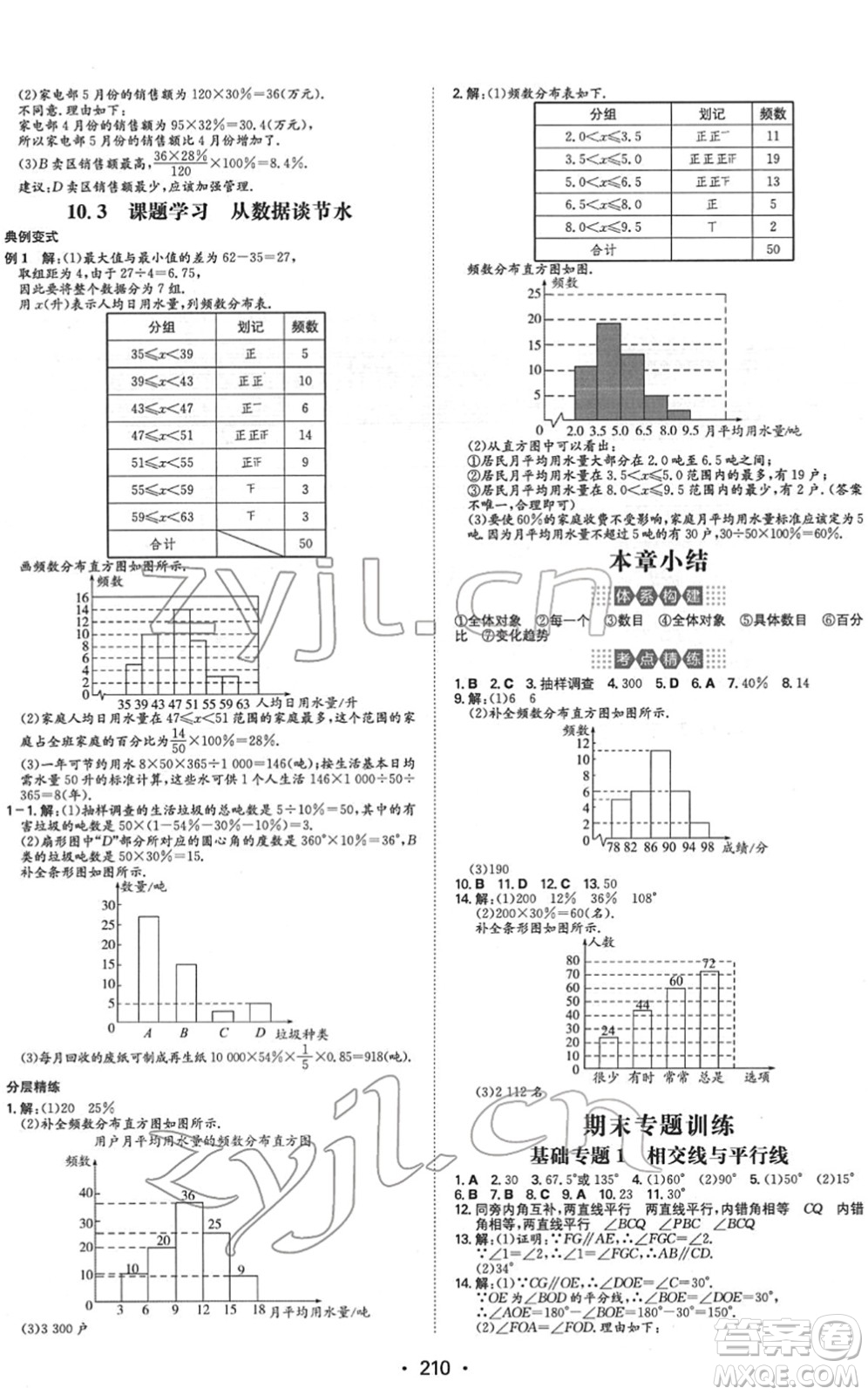 湖南教育出版社2022一本同步訓(xùn)練七年級(jí)數(shù)學(xué)下冊(cè)RJ人教版重慶專版答案