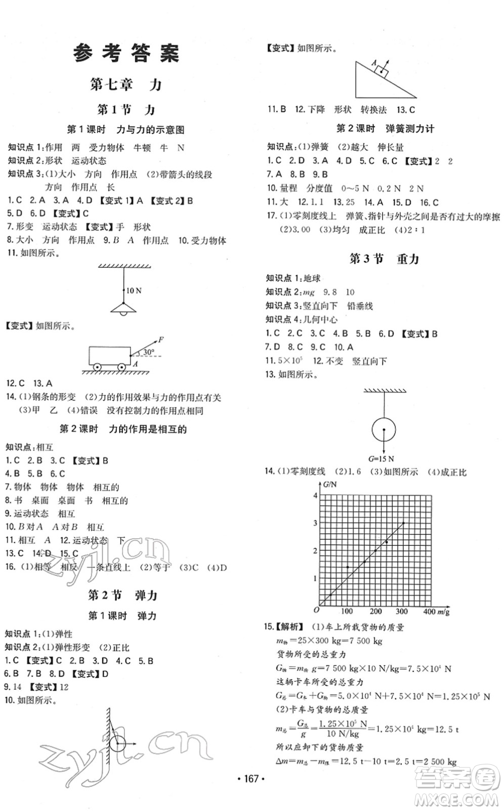 湖南教育出版社2022一本同步訓(xùn)練八年級物理下冊RJ人教版重慶專版答案