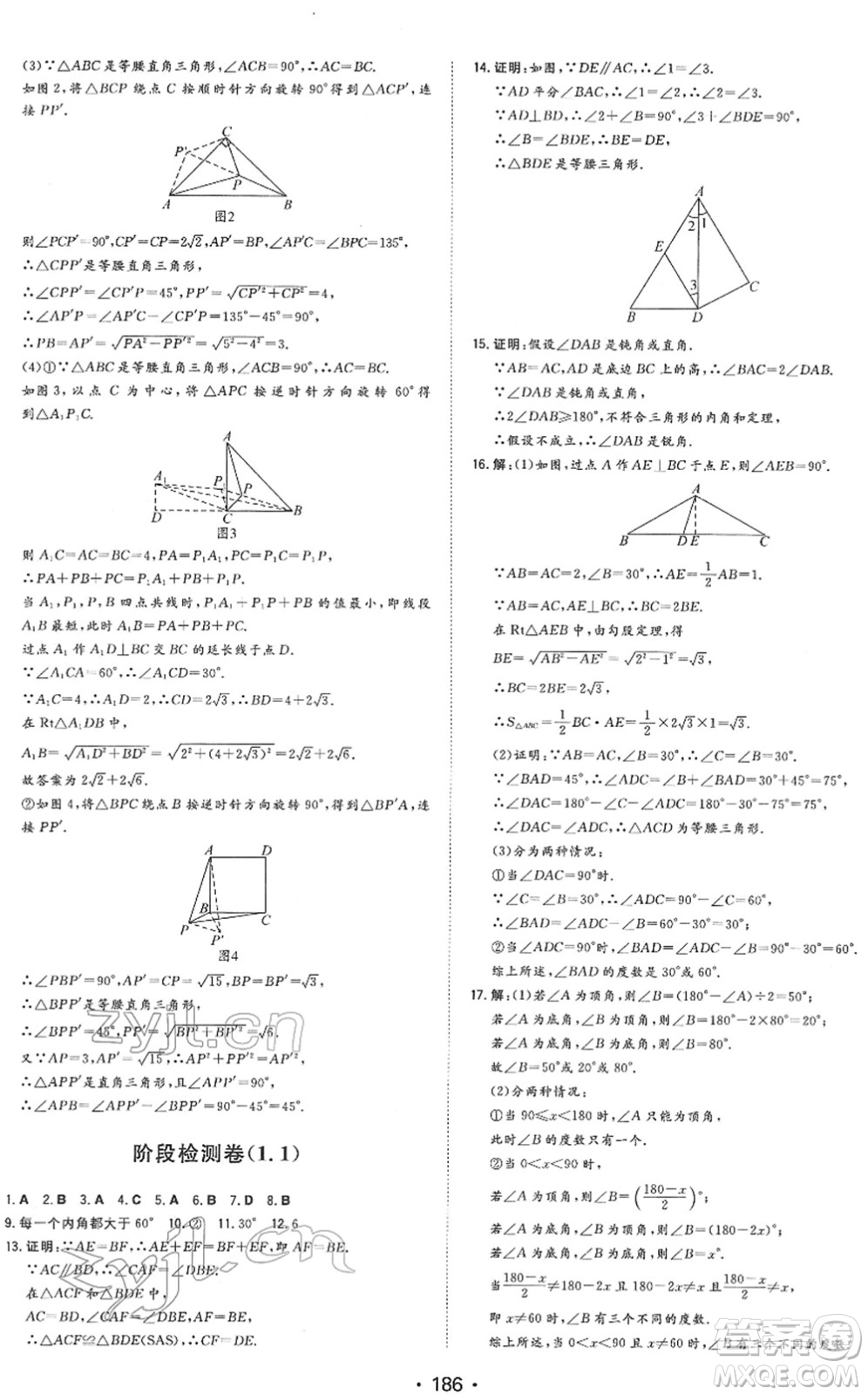 湖南教育出版社2022一本同步訓(xùn)練八年級數(shù)學(xué)下冊BS北師版答案