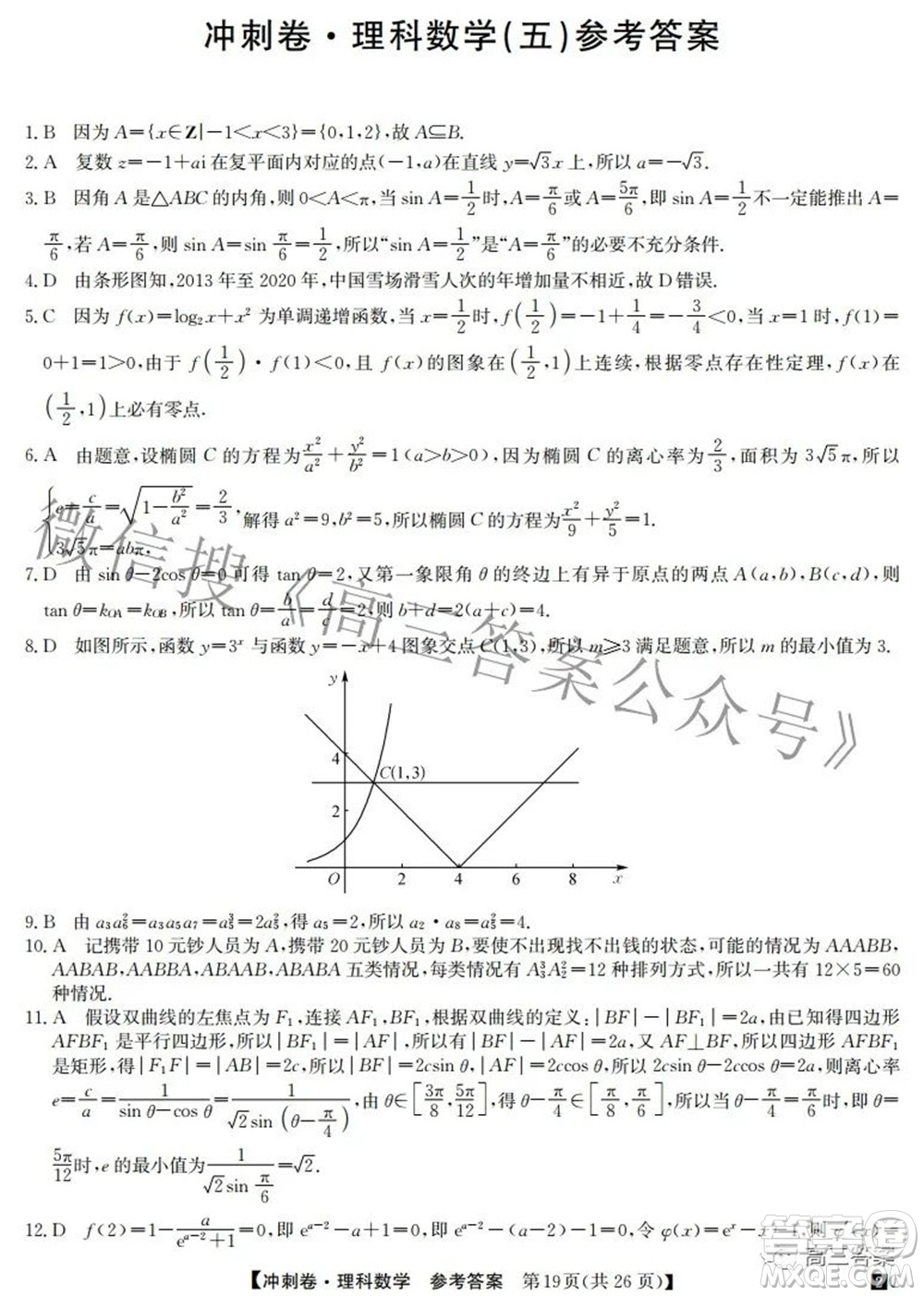 2022年普通高等學(xué)校招生全國統(tǒng)一考試沖刺押題卷五理科數(shù)學(xué)試題及答案