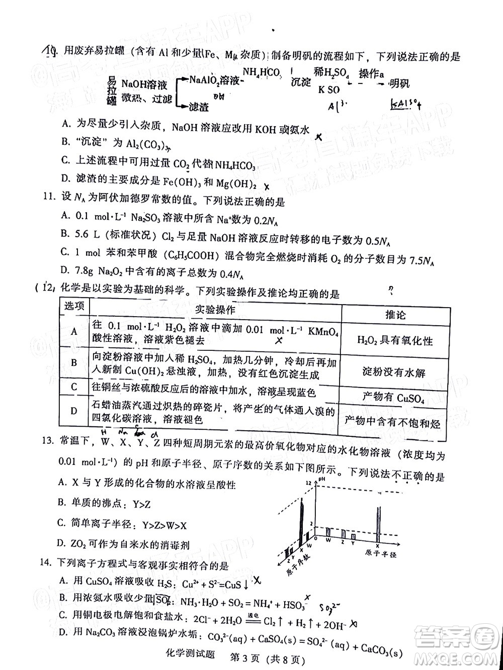 韶關(guān)市2022屆高三綜合測試二化學(xué)試題及答案