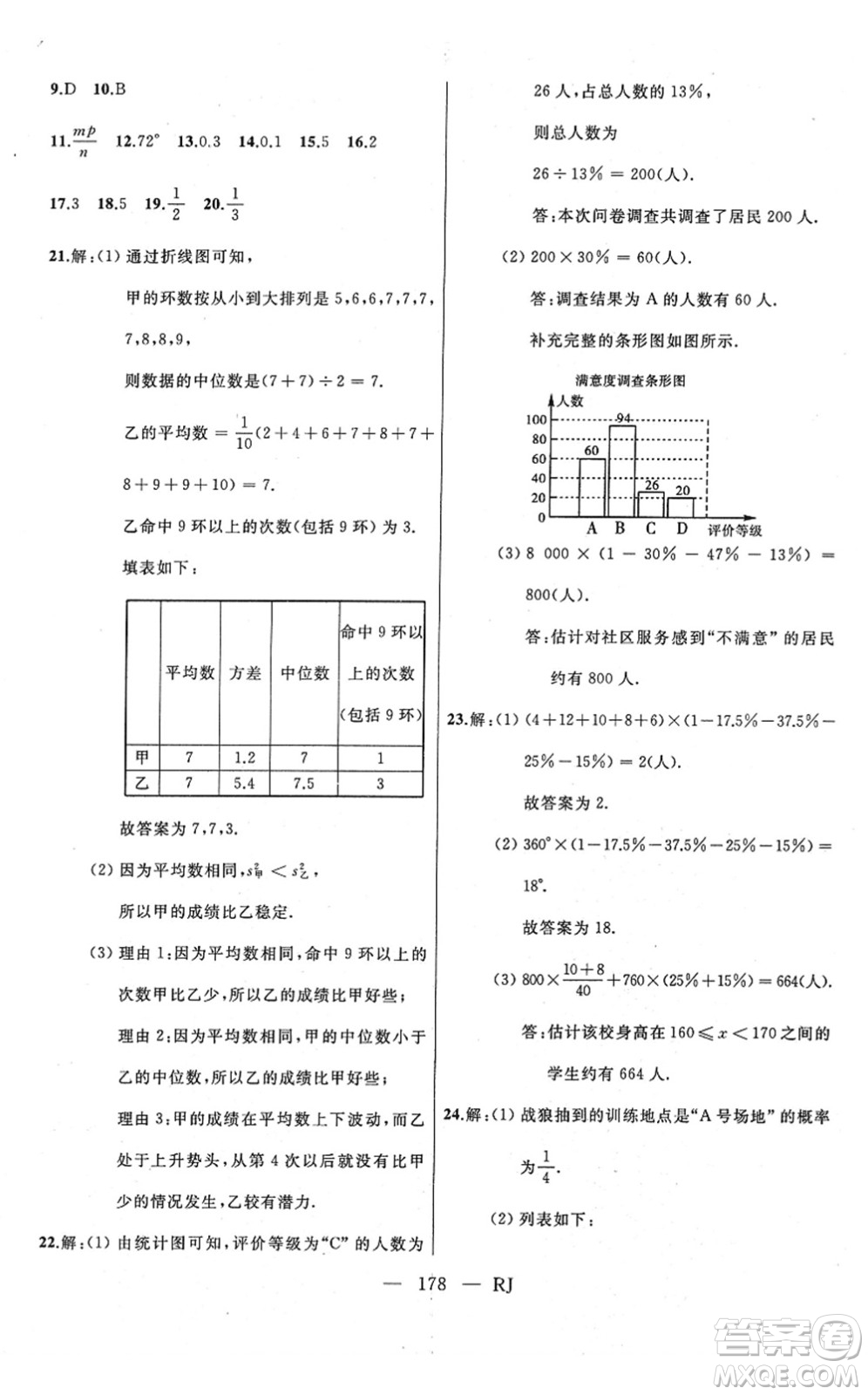 延邊人民出版社2022總復習測試一輪高效復習用書九年級數(shù)學人教版答案