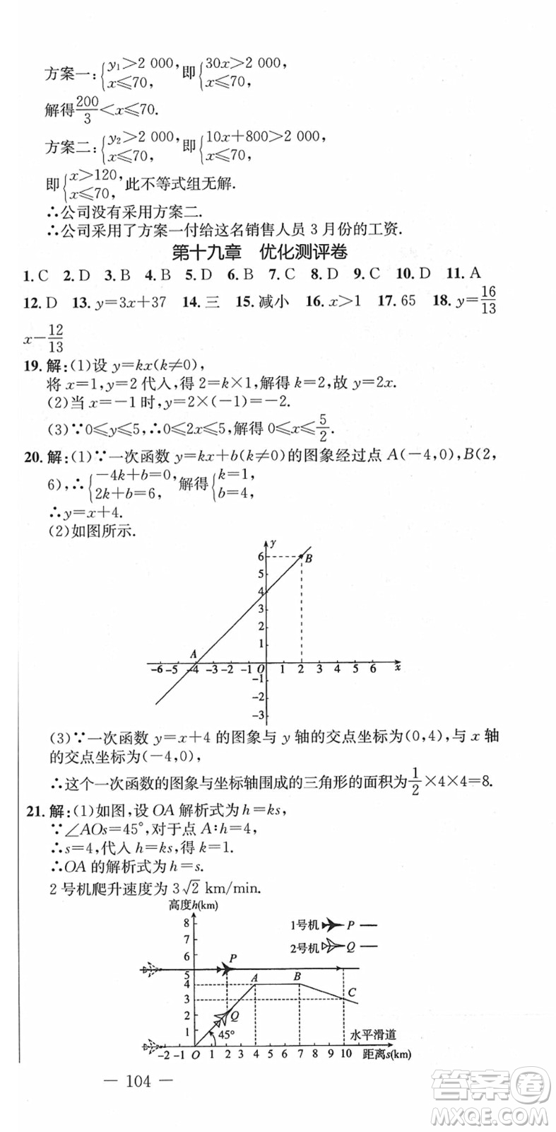 吉林教育出版社2022創(chuàng)新思維全程備考金題一卷通八年級(jí)數(shù)學(xué)下冊(cè)RJ人教版答案