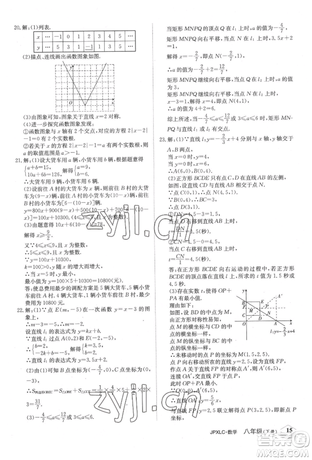 江西高校出版社2022金牌學練測八年級下冊數(shù)學人教版參考答案
