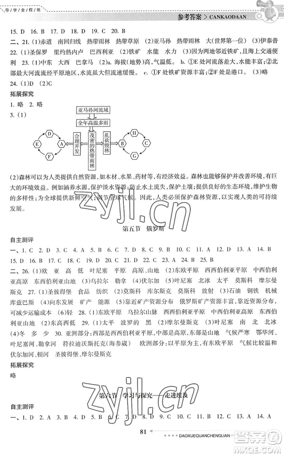 南方日報出版社2022導學全程練創(chuàng)優(yōu)訓練八年級地理下冊中圖版答案