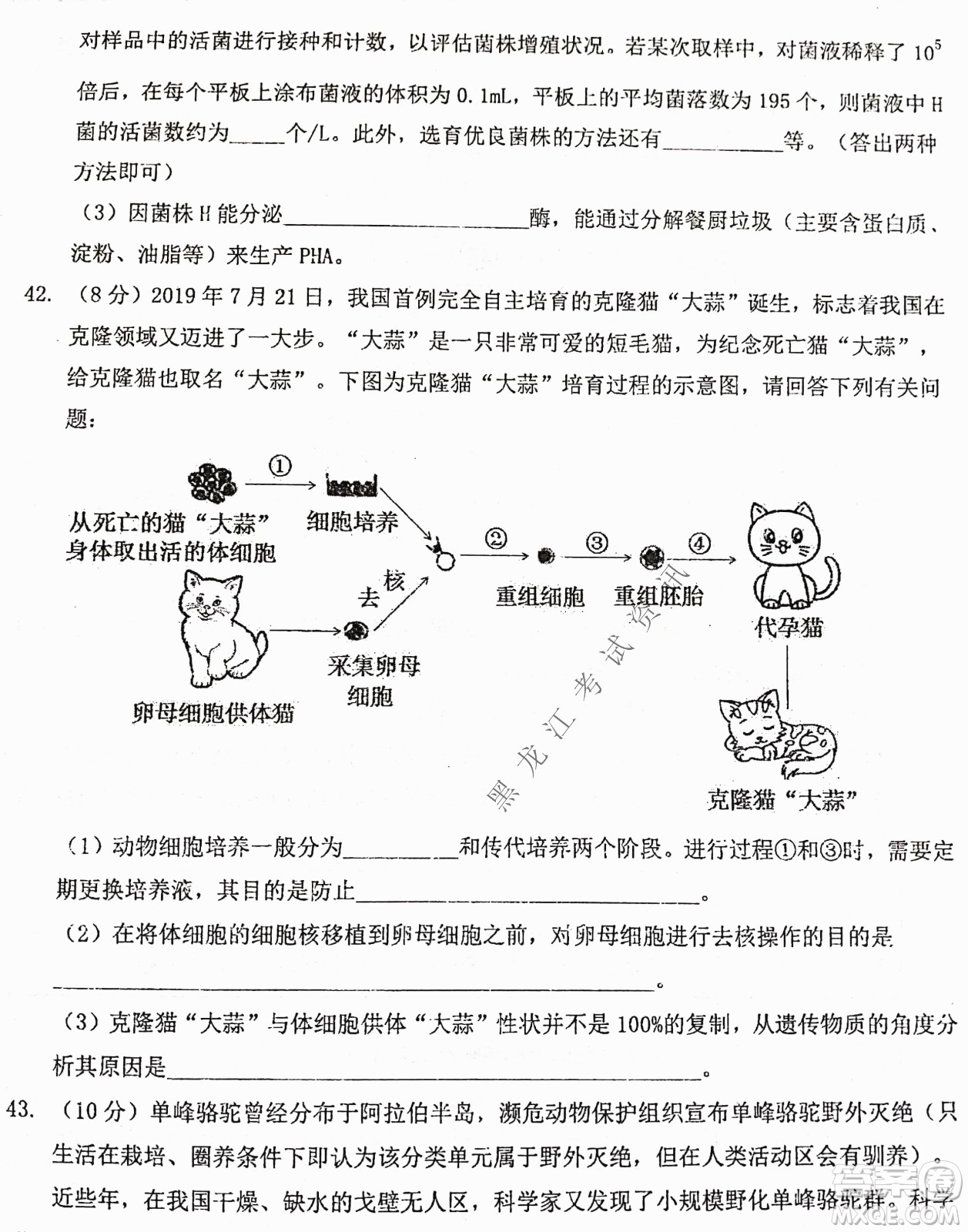 大慶實驗中學(xué)實驗一部2020級高二下學(xué)期期中考試生物試題及答案