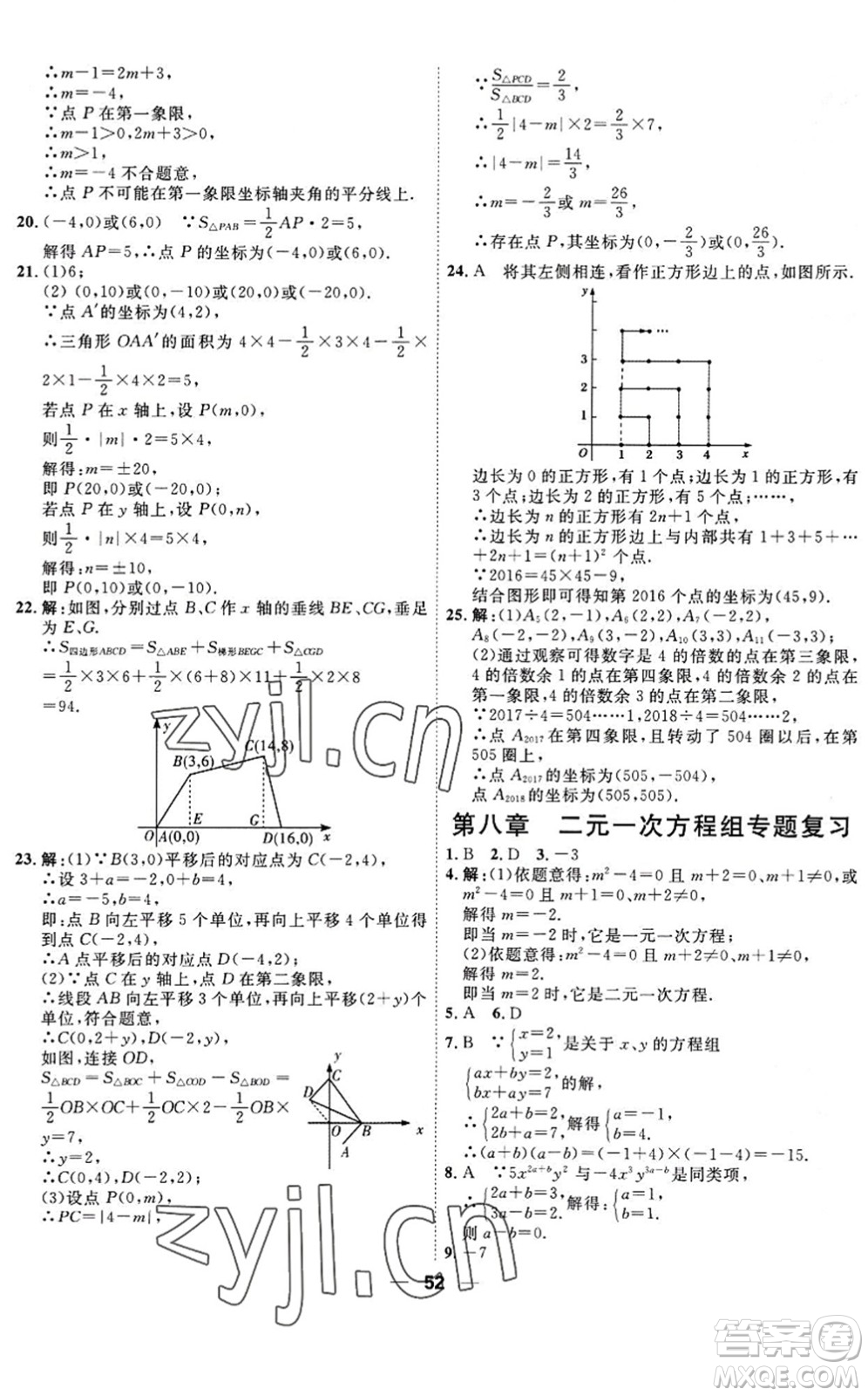 天津人民出版社2022一飛沖天小復(fù)習(xí)七年級(jí)數(shù)學(xué)下冊(cè)人教版答案