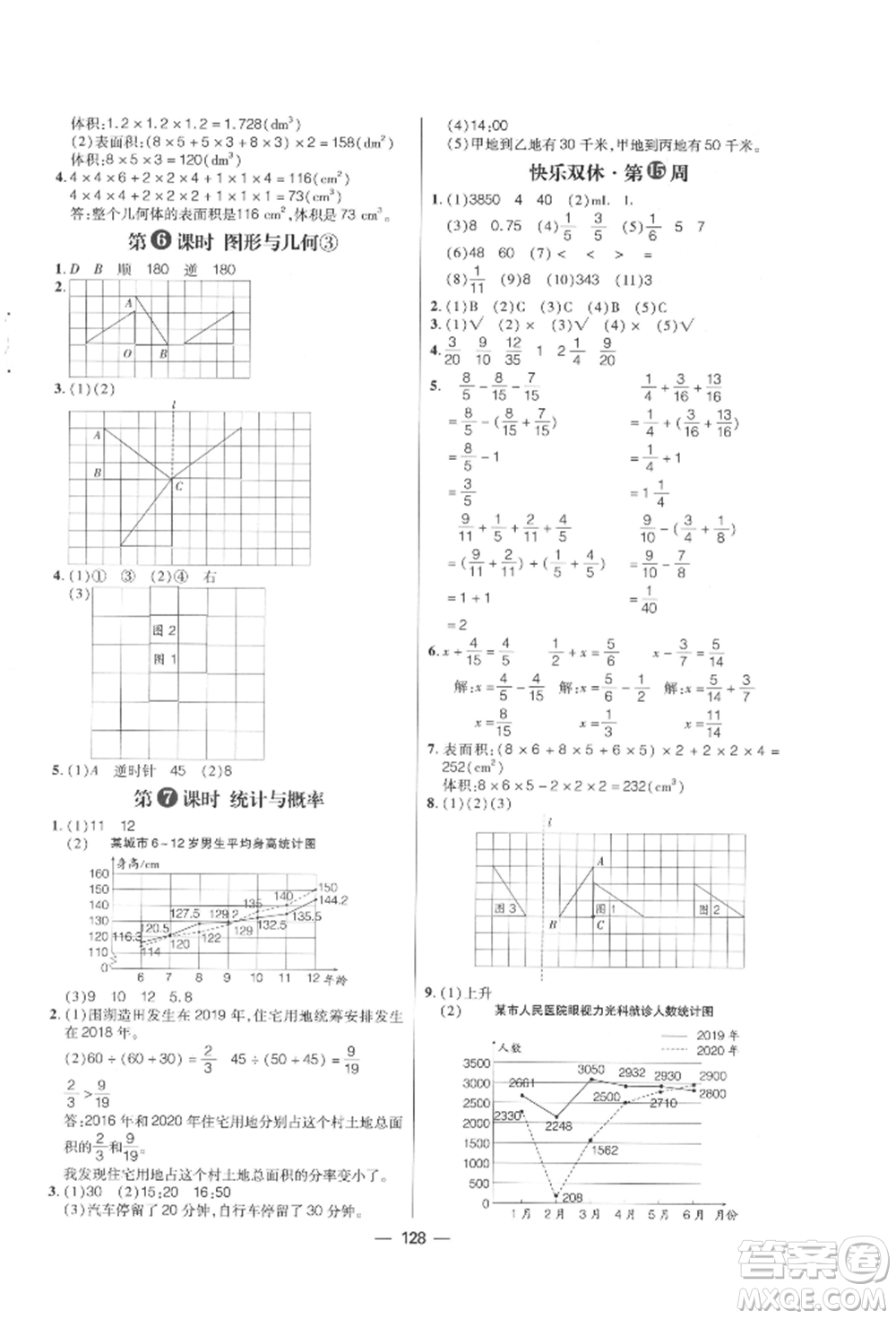南方出版社2022練出好成績(jī)五年級(jí)下冊(cè)數(shù)學(xué)人教版參考答案