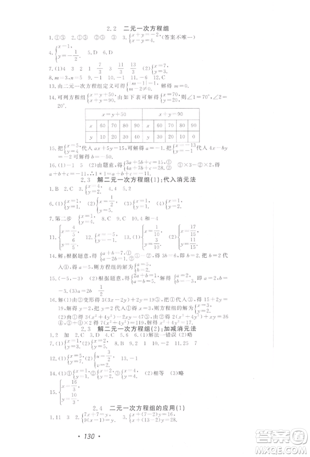 花山文藝出版社2022學(xué)科能力達(dá)標(biāo)初中生100全優(yōu)卷七年級(jí)下冊(cè)數(shù)學(xué)浙教版參考答案