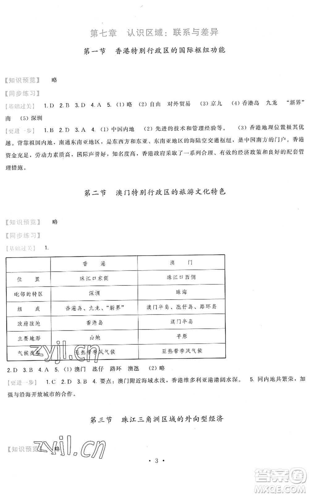 福建人民出版社2022頂尖課課練八年級地理下冊湘教版答案