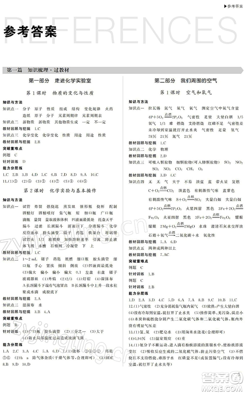 內(nèi)蒙古大學(xué)出版社2022超越中考九年級(jí)化學(xué)下冊(cè)人教版答案