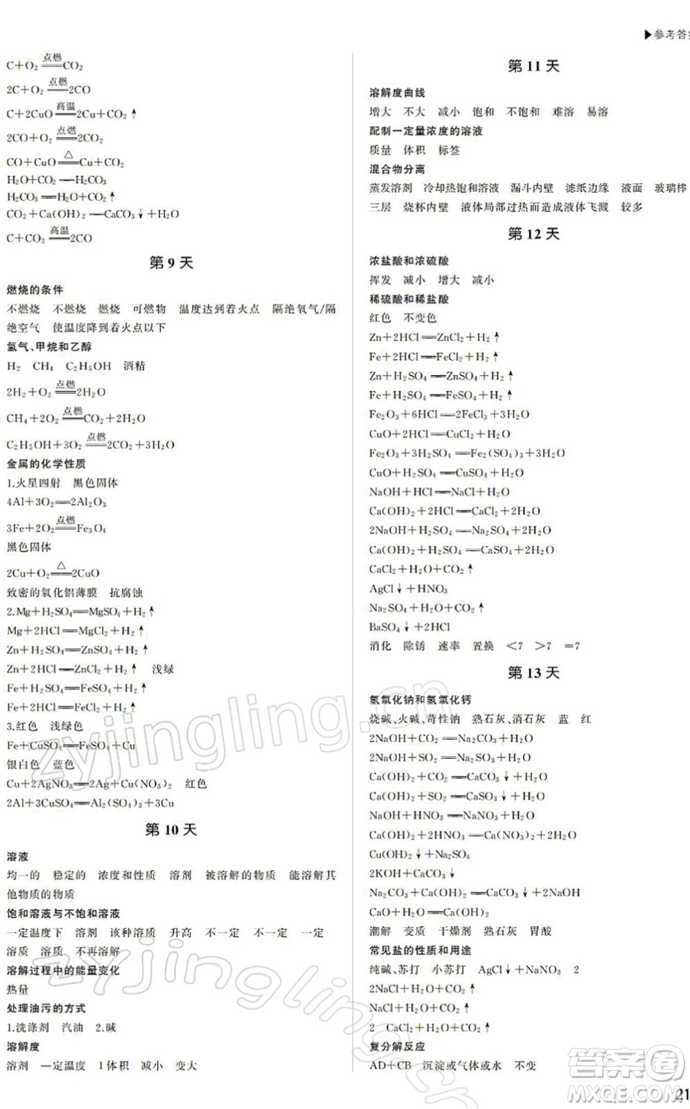 內(nèi)蒙古大學(xué)出版社2022超越中考九年級(jí)化學(xué)下冊(cè)人教版答案