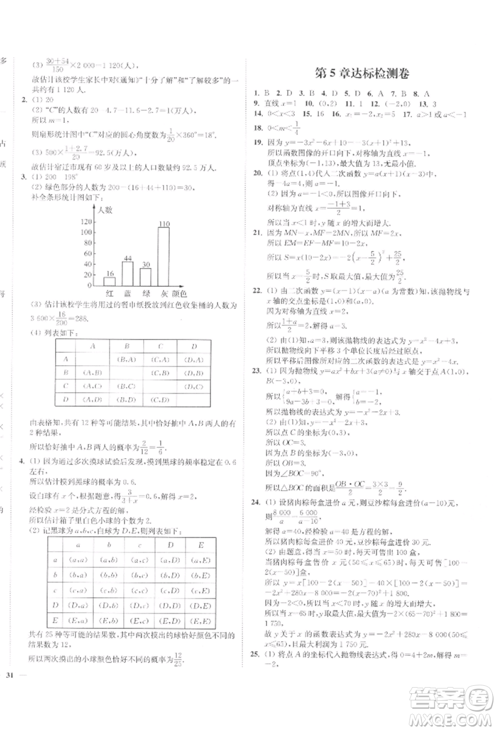 沈陽(yáng)出版社2022南通小題課時(shí)作業(yè)本九年級(jí)下冊(cè)數(shù)學(xué)蘇科版參考答案