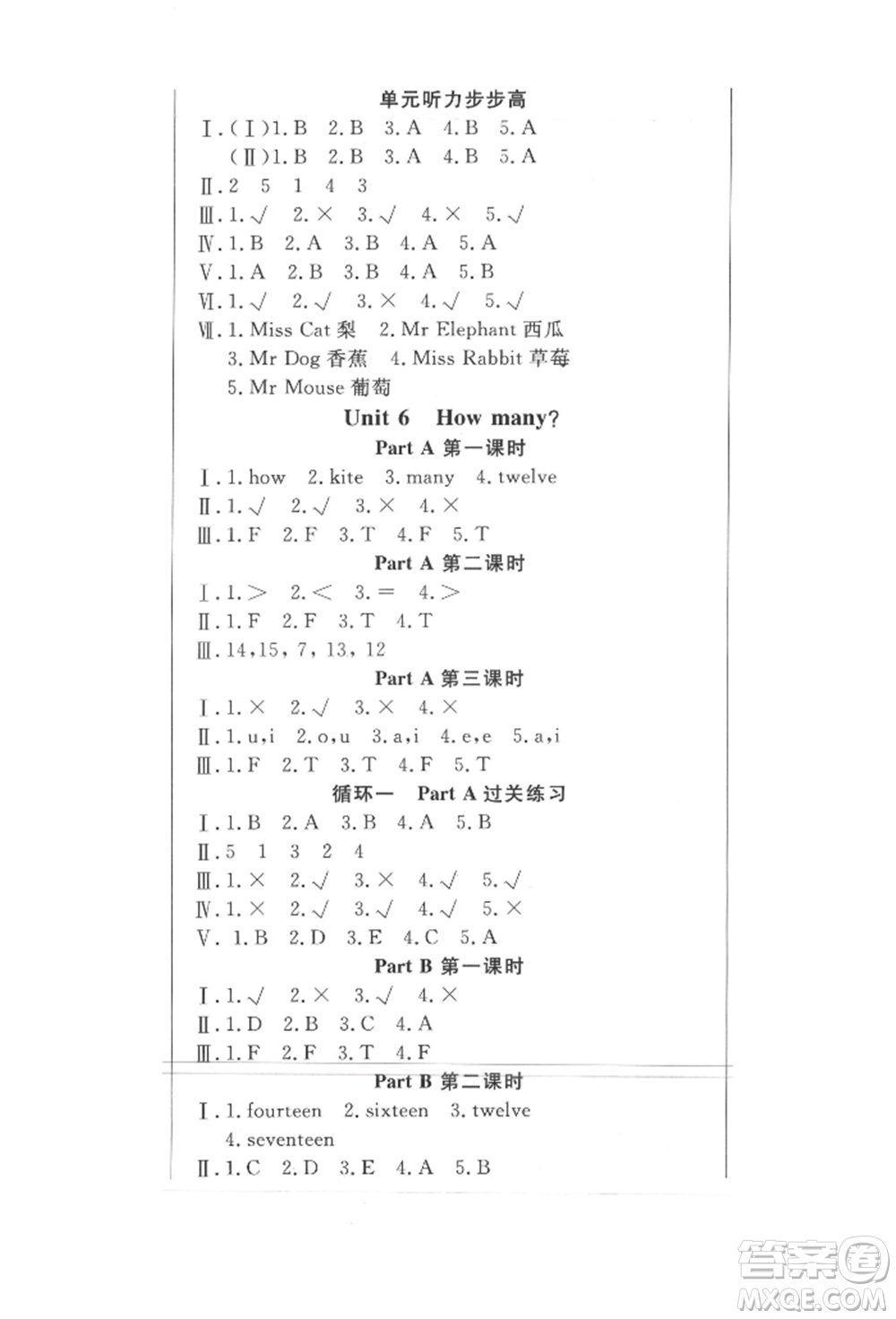 西安出版社2022狀元坊全程突破導(dǎo)練測(cè)三年級(jí)下冊(cè)英語(yǔ)人教版東莞專(zhuān)版參考答案