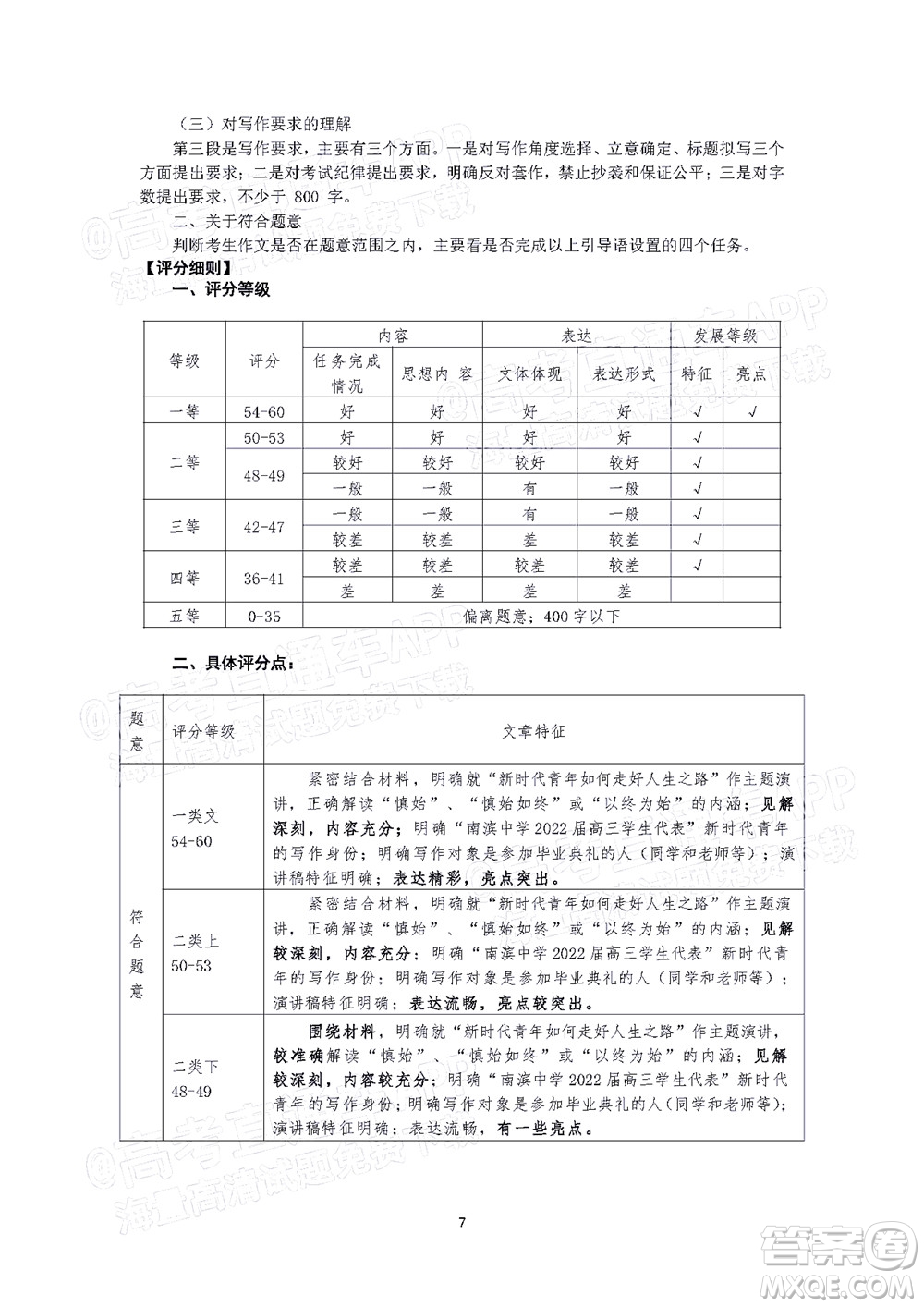 2022年汕頭市普通高考第三次模擬考試試題語(yǔ)文答案