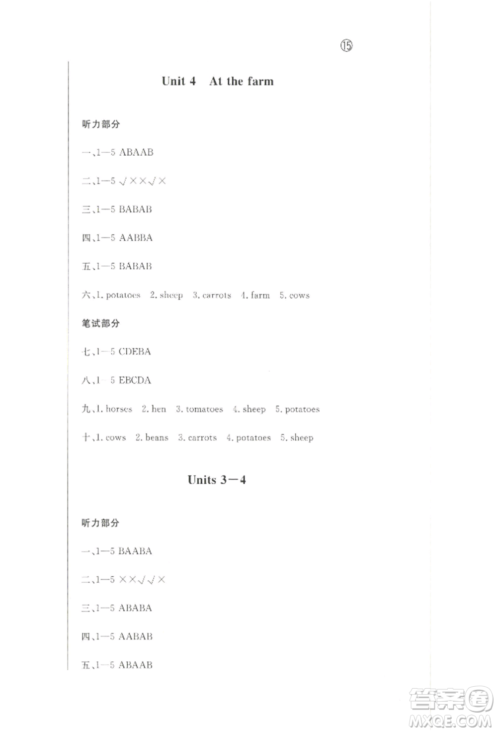 西安出版社2022狀元坊全程突破導(dǎo)練測(cè)四年級(jí)下冊(cè)英語人教版順德專版參考答案