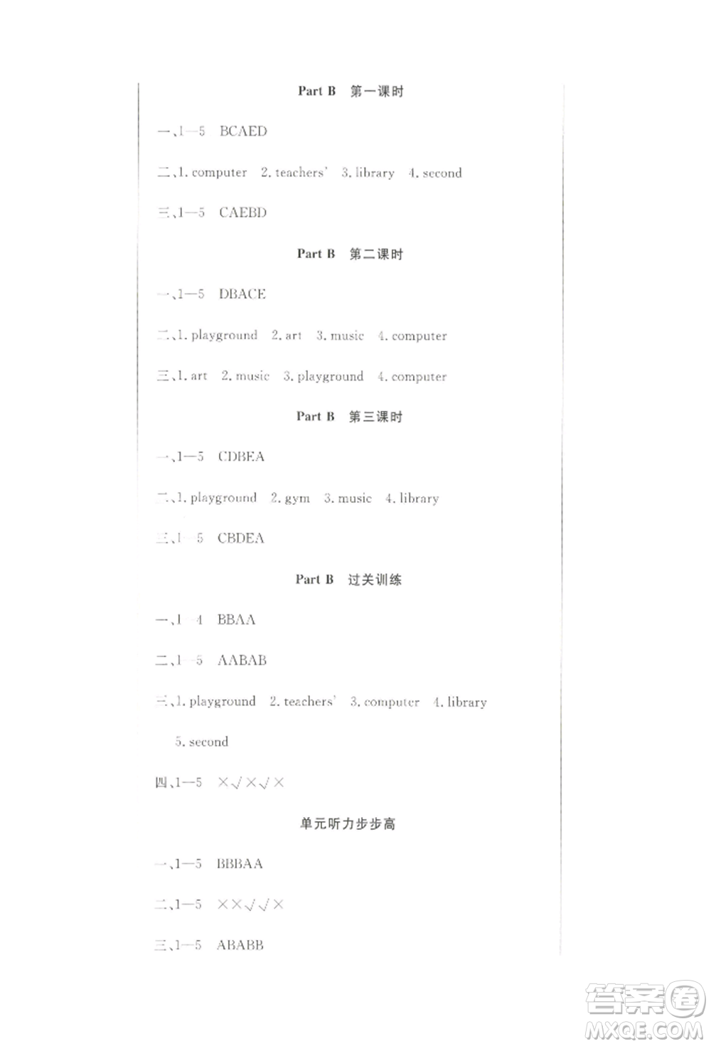 西安出版社2022狀元坊全程突破導(dǎo)練測(cè)四年級(jí)下冊(cè)英語人教版順德專版參考答案
