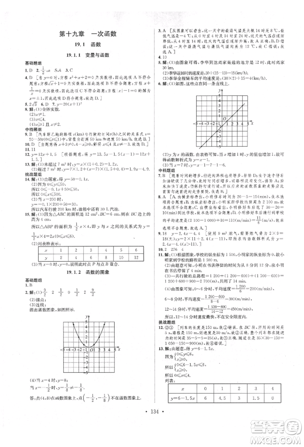 方圓電子音像出版社2022思路教練同步課時作業(yè)八年級下冊數(shù)學(xué)人教版參考答案
