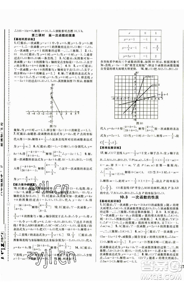 吉林人民出版社2022全科王同步課時(shí)練習(xí)數(shù)學(xué)八年級下冊青島版答案