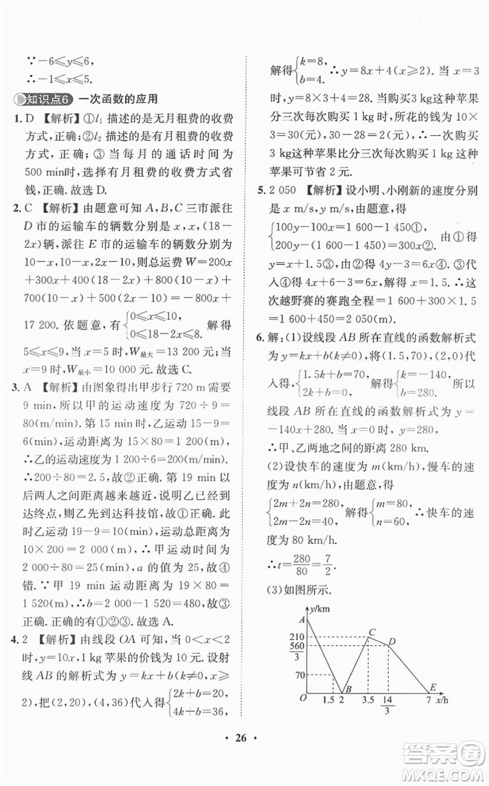 山東畫報出版社2022一課三練單元測試八年級數(shù)學(xué)下冊RJ人教版答案