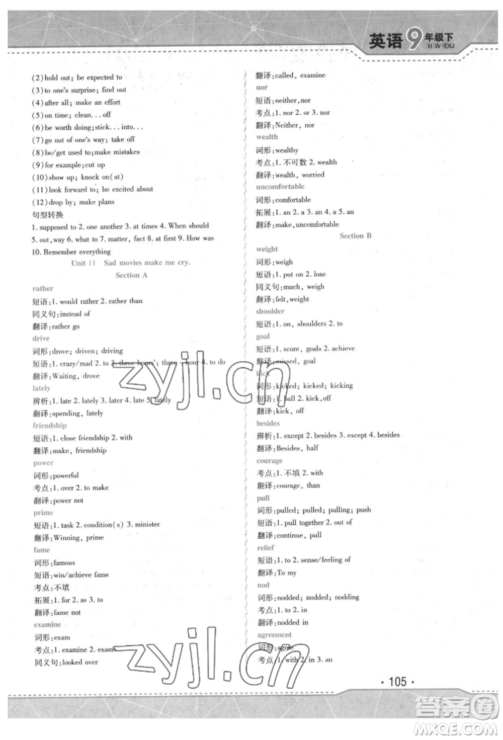 吉林出版集團(tuán)股份有限公司2022精析巧練階段驗(yàn)收與測(cè)試九年級(jí)下冊(cè)英語(yǔ)人教版參考答案