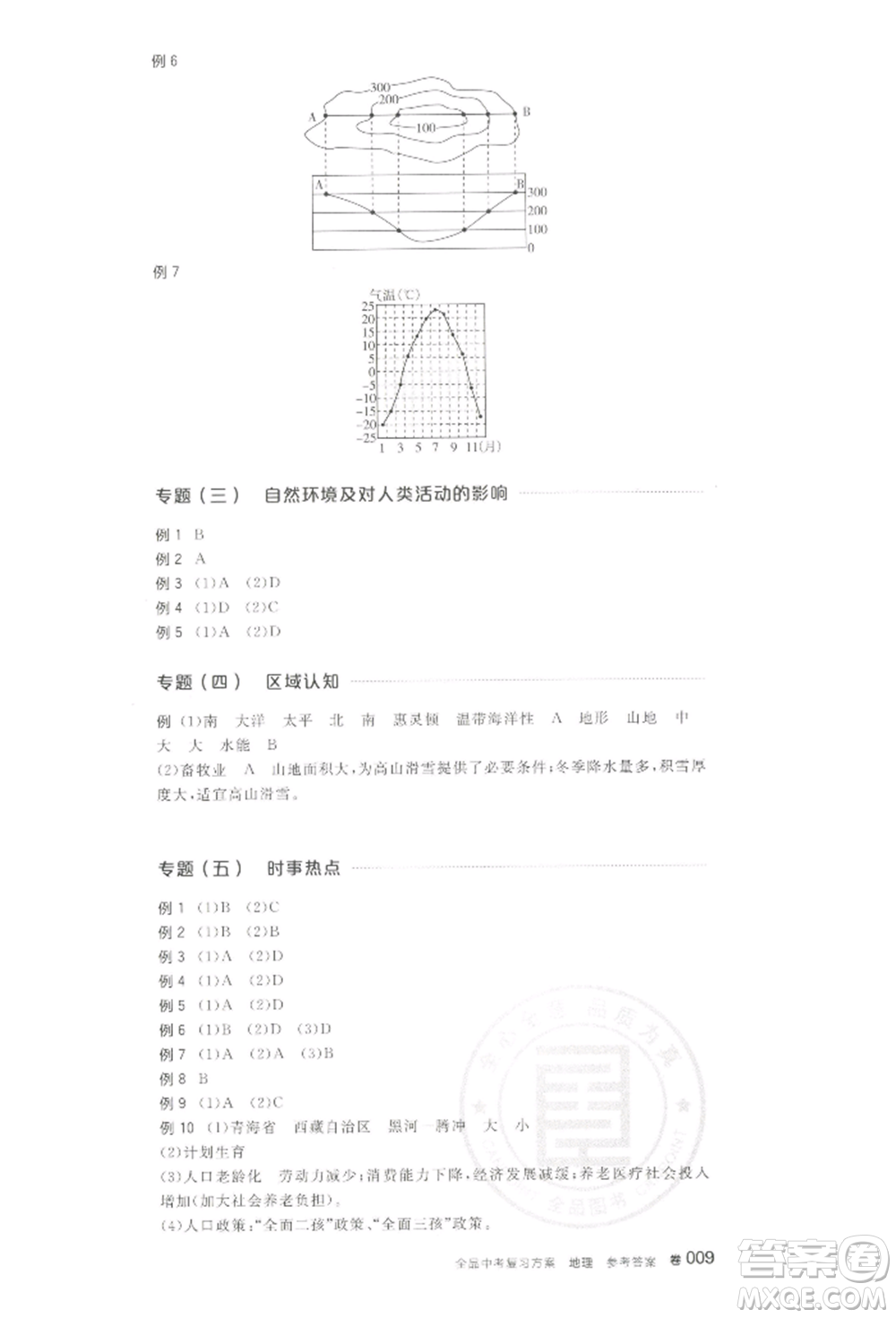 江西美術(shù)出版社2022全品中考復(fù)習(xí)方案聽課手冊地理通用版寧夏專版參考答案