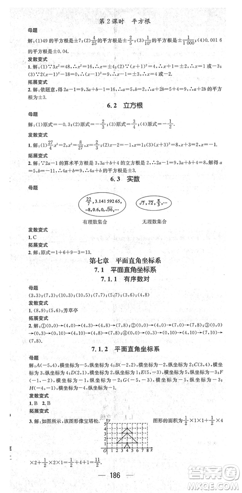 陽(yáng)光出版社2022精英新課堂七年級(jí)數(shù)學(xué)下冊(cè)RJ人教版答案