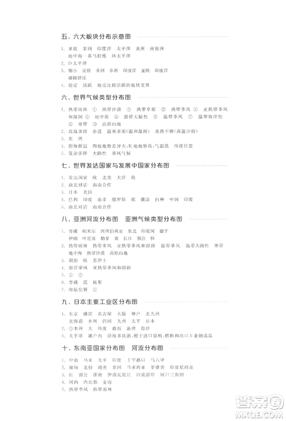 陽(yáng)光出版社2022全品中考復(fù)習(xí)方案聽課手冊(cè)地理通用版江西專版參考答案