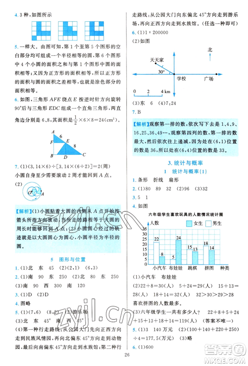 浙江教育出版社2022全優(yōu)方案夯實(shí)與提高六年級(jí)下冊(cè)數(shù)學(xué)人教版參考答案