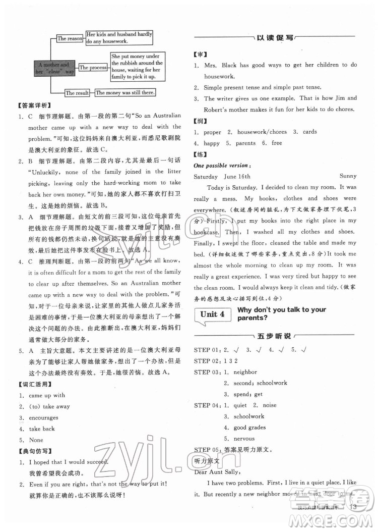 陽(yáng)光出版社2022練就優(yōu)等生八年級(jí)英語下冊(cè)RJ人教版答案
