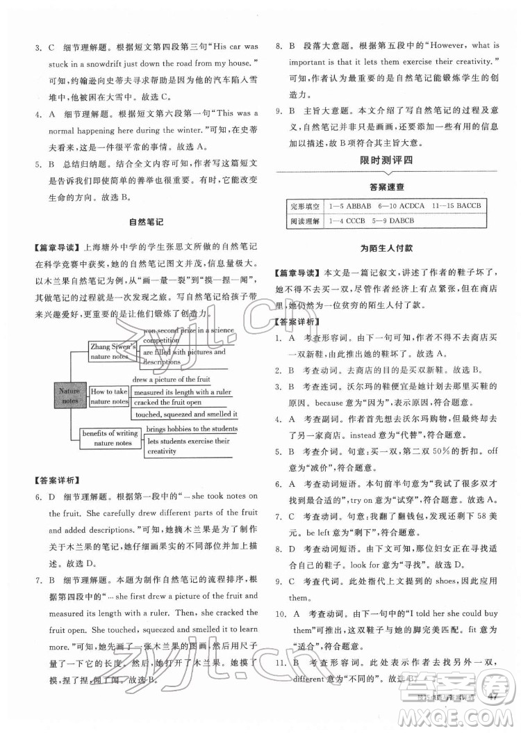 陽(yáng)光出版社2022練就優(yōu)等生八年級(jí)英語下冊(cè)RJ人教版答案