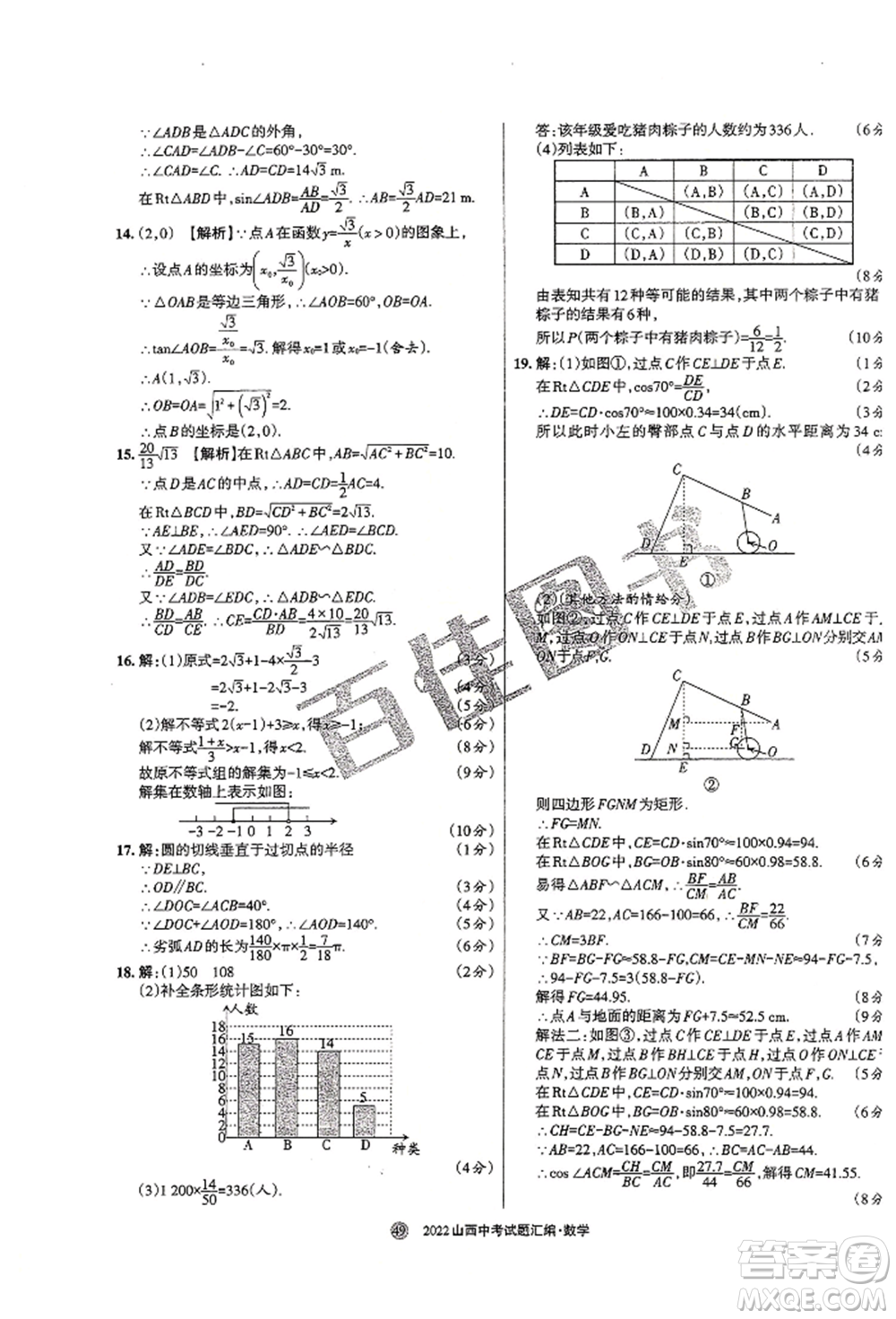 學(xué)習(xí)周報(bào)社2022山西中考試題匯編數(shù)學(xué)人教版參考答案