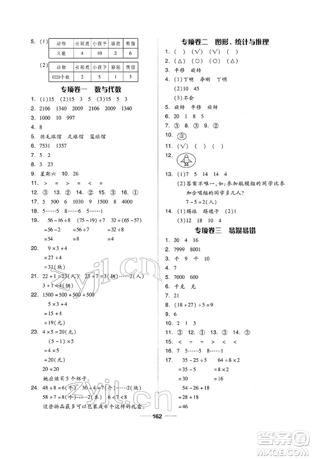 山東科學(xué)技術(shù)出版社2022新思維伴你學(xué)單元達標(biāo)測試卷二年級下冊數(shù)學(xué)人教版參考答案