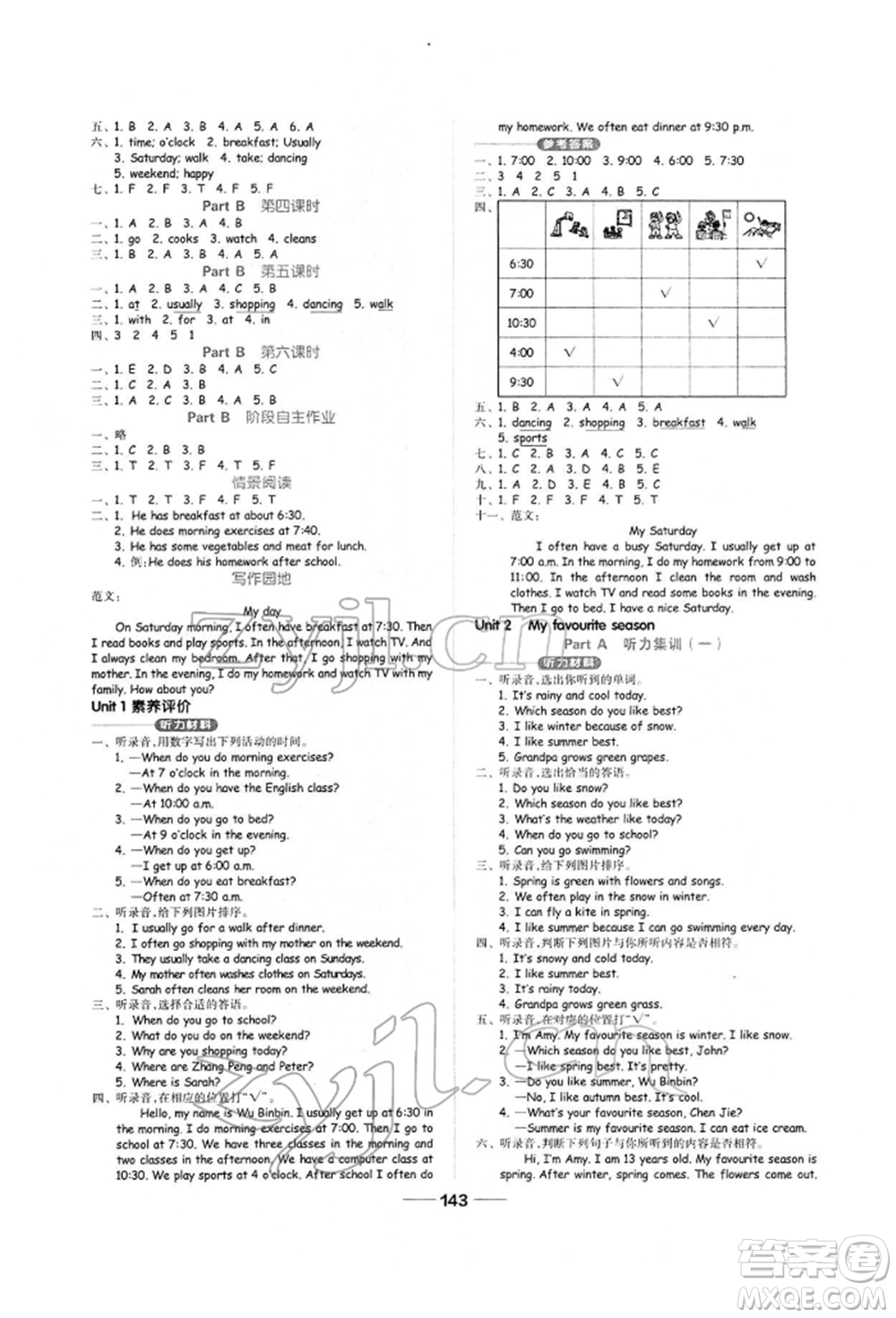 山東科學(xué)技術(shù)出版社2022新思維伴你學(xué)單元達標測試卷五年級下冊英語人教版參考答案