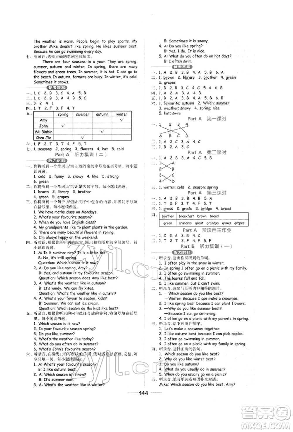 山東科學(xué)技術(shù)出版社2022新思維伴你學(xué)單元達標測試卷五年級下冊英語人教版參考答案