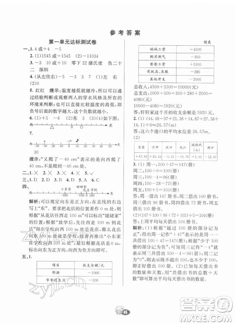 河北教育出版社2022七彩練霸數學六年級下冊人教版答案