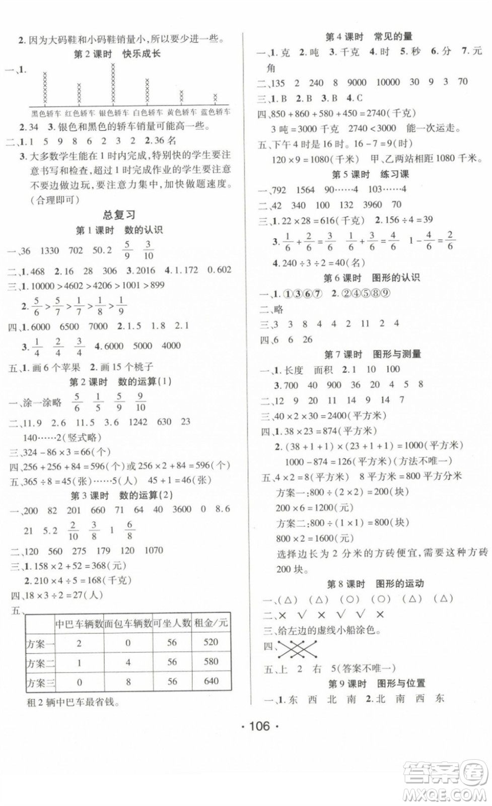 陽光出版社2022自主課堂三年級(jí)數(shù)學(xué)下冊(cè)BS北師版答案