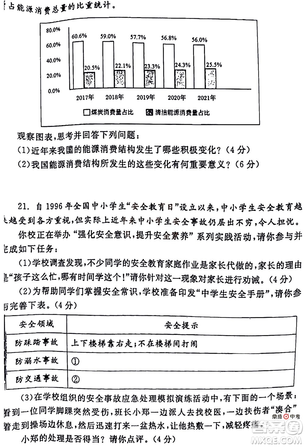 2022年鄭州市中招適應性測試道德與法治試卷及答案