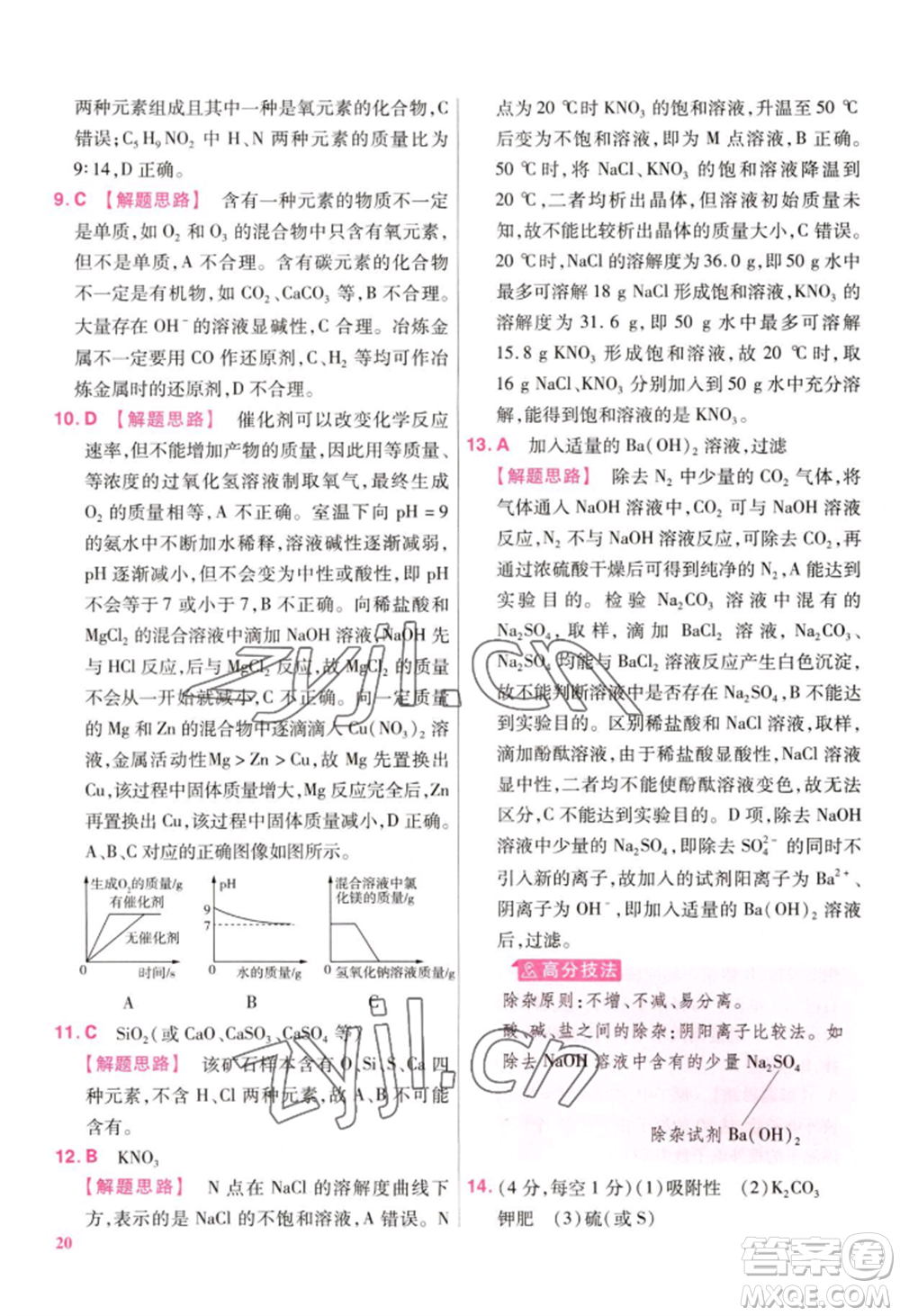 延邊教育出版社2022金考卷百校聯(lián)盟中考信息卷化學(xué)通用版江西專版參考答案