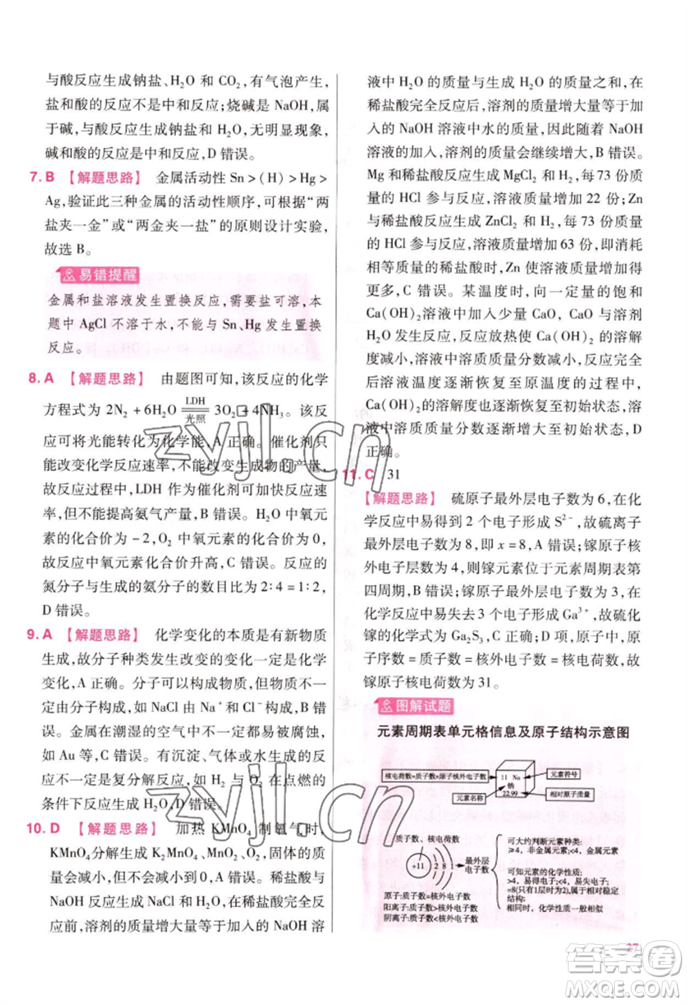 延邊教育出版社2022金考卷百校聯(lián)盟中考信息卷化學(xué)通用版江西專版參考答案